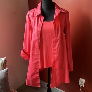 Chico’s Size 3 microfiber tank and matching no iron long sleeve blouse